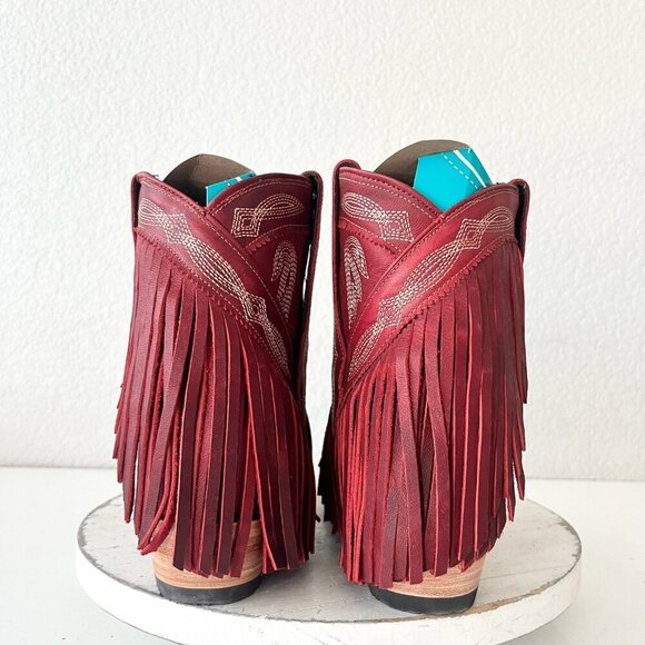 Lane SENITA FALLS Womens Cowboy Bootie 8.5 Red Fringe Western Cowgirl Boots - Picture 3 of 11
